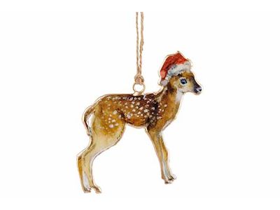 Hanger Vintage Deer Bruin 10x,5xh9cm Ijz Er