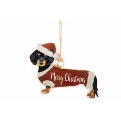 Hanger Vintage Dog Rood Wit 10x,5xh7cm I Jzer 