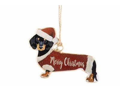 Hanger Vintage Dog Rood Wit 10x,5xh7cm I Jzer