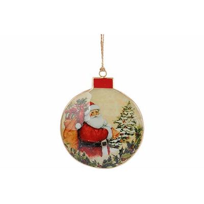 Hanger Vintage Santa Ball Creme 9x1xh11c M Ijzer  Cosy @ Home