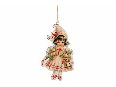 Hanger Vintage Child Roze 9x1xh16cm Ijze R