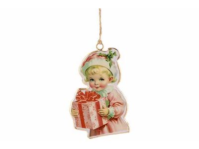 Suspension Vintage Child Rose 7x,5xh11cm  Fer