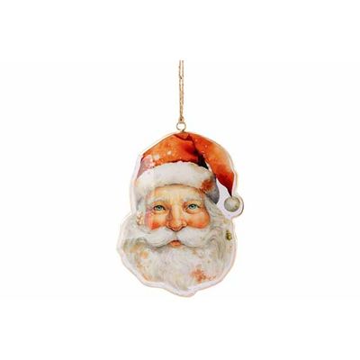 Hanger Vintage Santahead Rood Wit 11x1xh 16cm Ijzer  Cosy @ Home