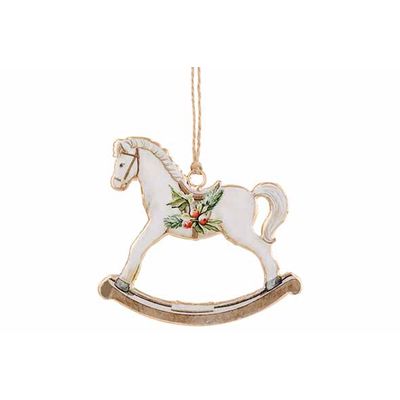 Hanger Vintage Rocking Horse Wit 10x,5xh 9cm Ijzer  Cosy @ Home