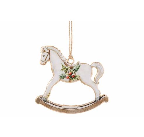 Hanger Vintage Rocking Horse Wit 10x,5xh 9cm Ijzer  Cosy @ Home