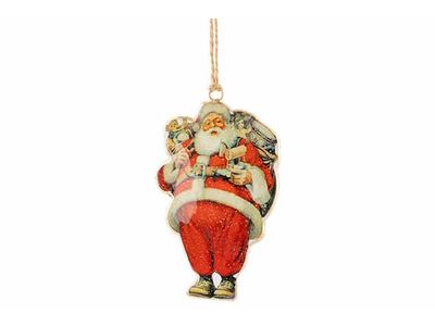 Hanger Vintage Santa Rood 8x1xh13cm Ijze R