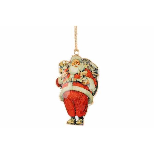 Hanger Vintage Santa Rood 8x1xh13cm Ijze R 