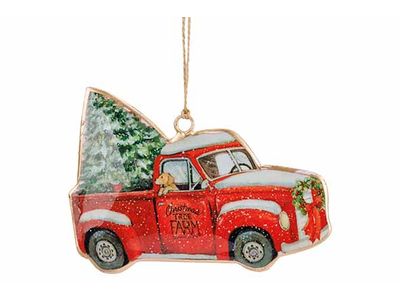 Hanger Vintage Car Rood 12x,5xh9cm Ijzer 