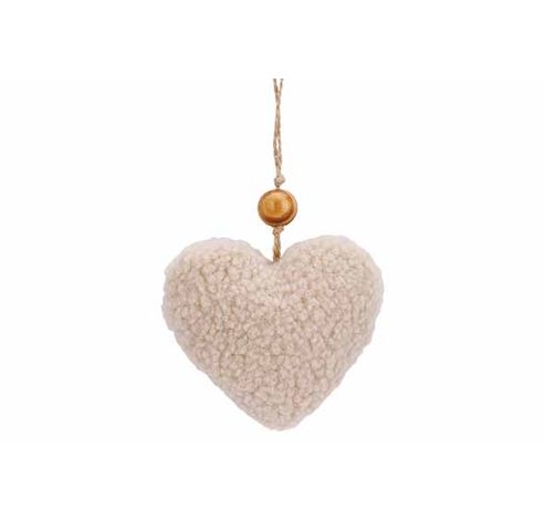 Coeur A Suspendre Blanc 10x2xh10cm Texti Le  Cosy @ Home