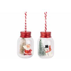 Hanger Xmas Bottle 2ass Rood 4,5x4,5xh7c M Glas 