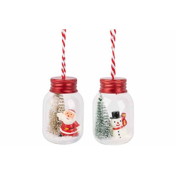 Hanger Xmas Bottle 2ass Rood 4,5x4,5xh7c M Glas 