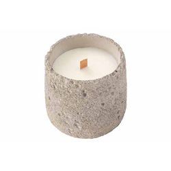 Cosy @ Home Geurkaars Rustic Wood Wick Grijs 10x10xh 10cm Cement 