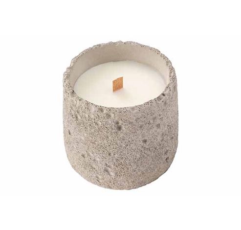 Geurkaars Rustic Wood Wick Grijs 10x10xh 10cm Cement  Cosy @ Home