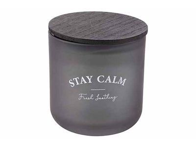 Bougie Parfum Fresh Loothing Gris 10x10x H10cm Verre