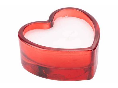 Geurkaars Heart Rood 8x8xh4cm Glas 