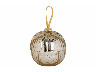 Bougie Parfum Wild Berries Xmas Ball Dor E 11x11xh11,5cm Verre