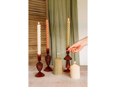 Kaars Ribble Olijfgroen 7x7xh14cm 