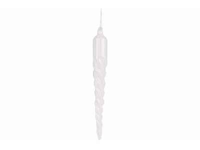 Ijskegel Hanger Swirl Wit 5x5xh35cm Glas 