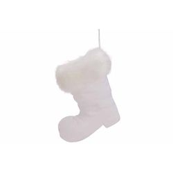 Hanger Boot Flocked Wit 15x7xh14cm Kunst Stof 