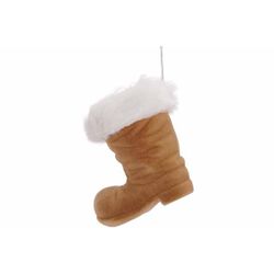 Hanger Boot Flocked Bruin 15x7xh14cm Kun Ststof 