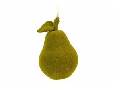 Hanger Pear Flocking Groen 9x9xh14cm Kun Ststof