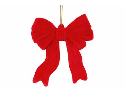 Hanger Bow Flocked Rood 10x3xh10cm Kunst Stof