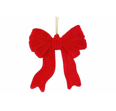 Hanger Bow Flocked Rood 10x3xh10cm Kunst Stof  Cosy @ Home