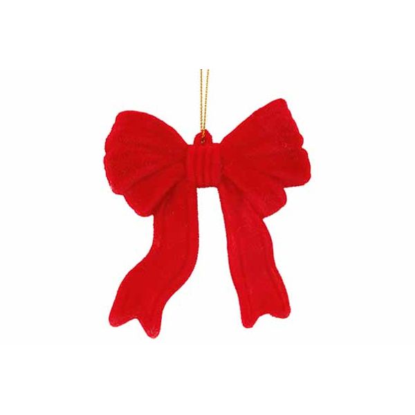 Hanger Bow Flocked Rood 10x3xh10cm Kunst Stof 