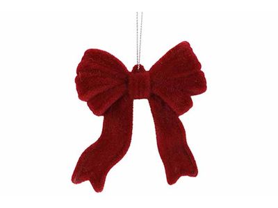 Hanger Bow Flocked Bordeaux 10x3xh10cm K Unststof