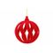 Hanger Ball Spiral Flocked Rood 7x7xh7cm  