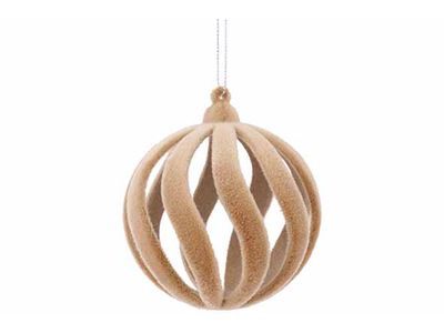 Hanger Ball Spiral Flocked Beige 7x7xh7c M Kunststof