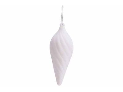 Hanger Drop Spiral Flocked Wit 5x5xh14cm  Kunststof
