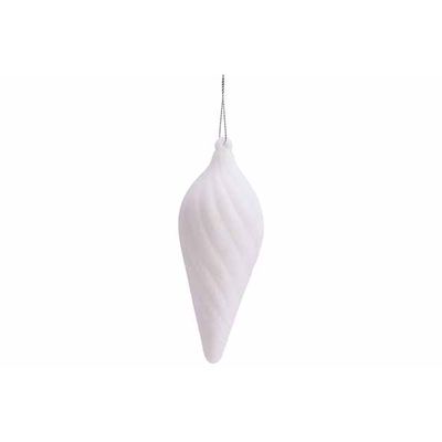 Suspension Drop Spiral Flocked Blanc 5x5 Xh14cm Plastic  Cosy @ Home