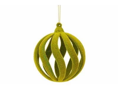 Hanger Ball Spiral Flocked Groen 7x7xh7c M Kunststof