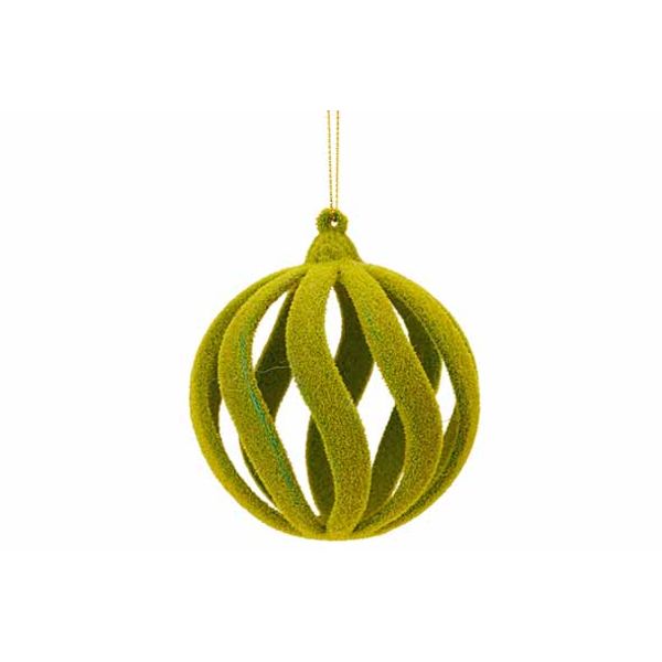 Hanger Ball Spiral Flocked Groen 7x7xh7c M Kunststof 