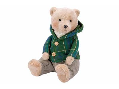 Beer Zittend Boy Groen 29x22xh25cm Foam 