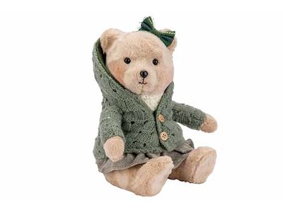 Beer Girl Clothes Beige Sitting Groen 16 X17xh21cm Foam