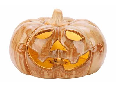 Pompoen Face Incl. 3x Lr44 Batt Beige 17 X17xh10cm Keramiek