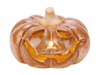 Pompoen Face Incl. 2x Lr44 Batt Beige 12 X12xh7cm Keramiek