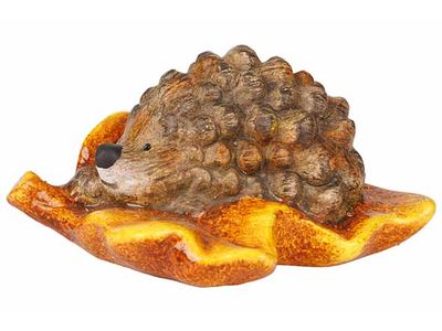 Egel Leaf Ochre Bruin 12x10xh7cm Keramie K