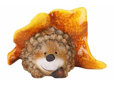 Egel Leaf Ochre Bruin 18x11xh10cm Kerami Ek