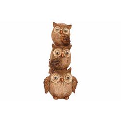 Cosy @ Home Hibou 3st Brun 10x8xh22cm Polyresine  