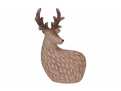 Hert Carved Beige 14,5x9xh21cm Andere Po Lyresin