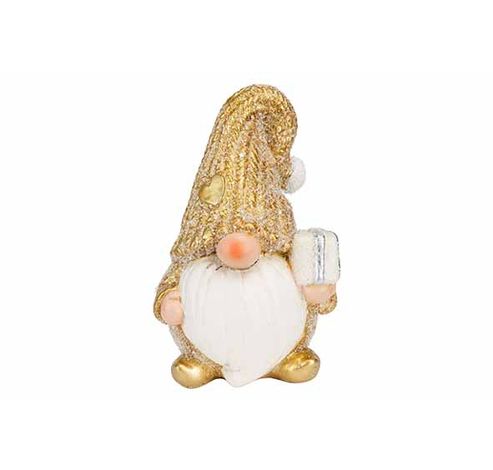 Pere Noel Golden Heart Holding Gift Beig E 9,4x8xh15cm Autre Polyresine  Cosy @ Home