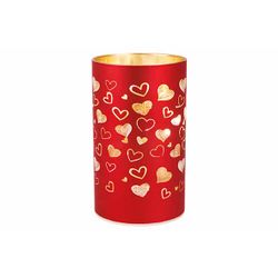 Cosy @ Home Lamp Led Heart Excl 3xaa Batt Rood 9x9xh 15cm Rond Glas 