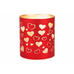 Lamp Led Heart Excl 3xaa Batt Rood 9x9xh 10cm Rond Glas 