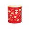 Lamp Led Heart Excl 3xaa Batt Rood 9x9xh 10cm Rond Glas 