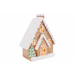 Cosy @ Home Maison Noel Coockies Brun 19x11xh23cm Ce Ramique Excl 3 Piles Aaa 