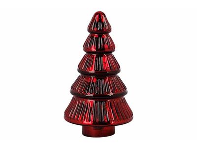 Kerstboom Antique Donkerrood 11x11xh19cm  Andere Glas