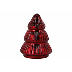 Kerstboom Antique Donkerrood 9x9xh12cm G Las 